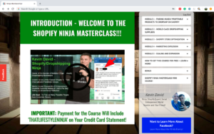 What is Kevin David Shopify Course