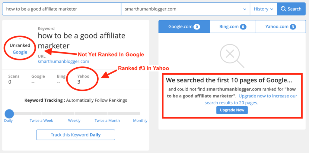 ranking checker google