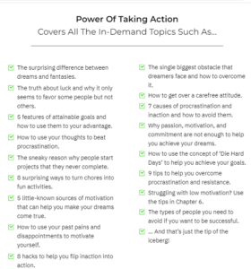 Power Of Taking Action PLR Review