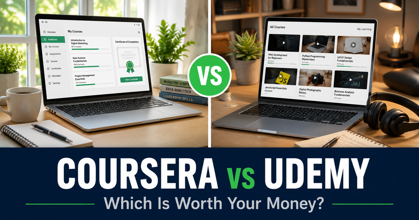 Coursera vs Udemy comparison for remote job skills